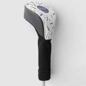 Waterverf Golf Patroon Monogram Golfheadcover (Schuin)