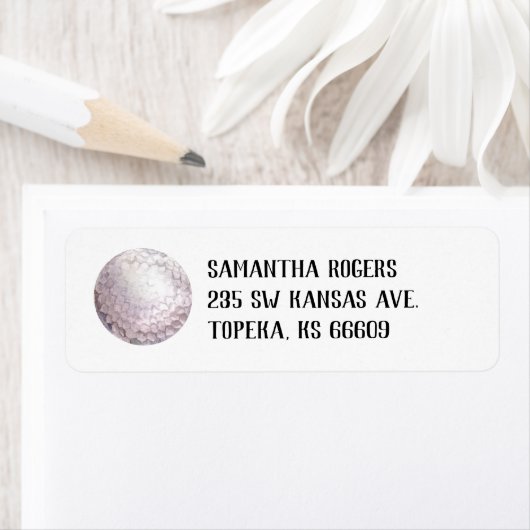 Waterverf Golf Return-adreslabels Etiket (Insitu)