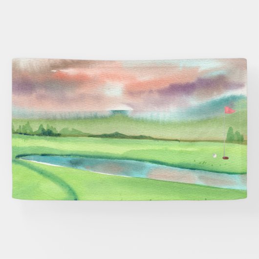 Waterverf Golf Spandoek (Horizontaal)