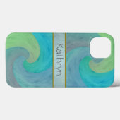 Waterverf Golf Turquoise Groen Persoonlijke Kunst Case-Mate iPhone Case (Achterkant (horizontaal))