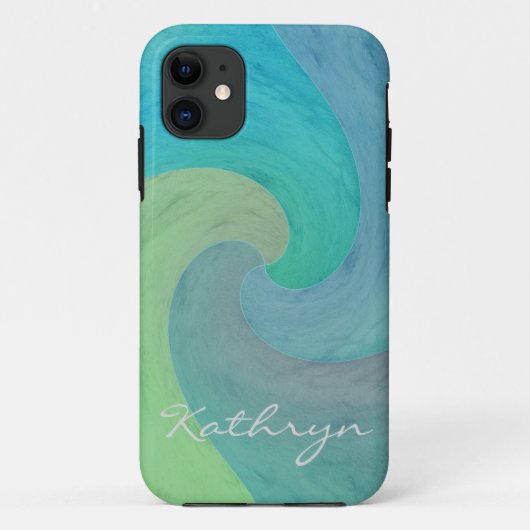 Waterverf Golf Turquoise Groen Persoonlijke Kunst Case-Mate iPhone Case (Achterkant)