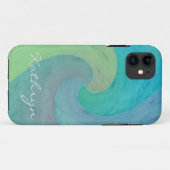 Waterverf Golf Turquoise Groen Persoonlijke Kunst Case-Mate iPhone Case (Achterkant (horizontaal))
