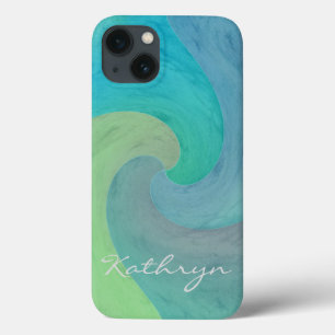 Waterverf Golf Turquoise Groen Persoonlijke Kunst Case-Mate iPhone Case