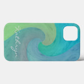 Waterverf Golf Turquoise Groen Persoonlijke Kunst Case-Mate iPhone Case (Achterkant (horizontaal))