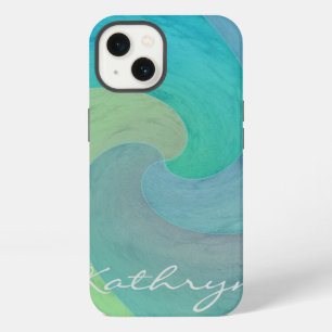 Waterverf Golf Turquoise Groen Persoonlijke Kunst iPhone 13 Hoesje