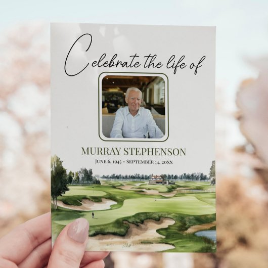 Waterverf golfbaan Fotoviering van het leven Kaart