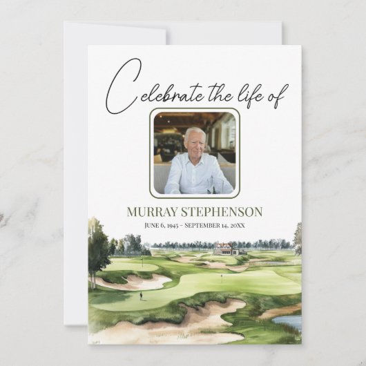 Waterverf golfbaan Fotoviering van het leven Kaart (Voorkant)