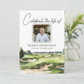 Waterverf golfbaan Fotoviering van het leven Kaart (Staand voorkant)