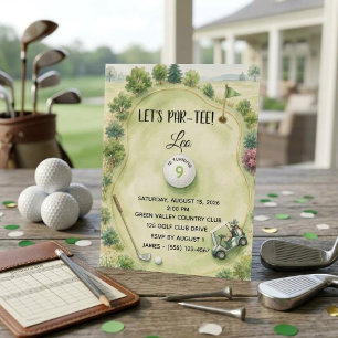 Waterverf Golfbaan Kinderverjaardag Kaart