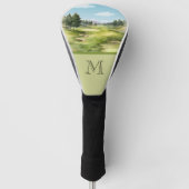 Waterverf golfbaan Monogram Golfheadcover (Voorkant)