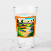 Waterverf golfbaan Utopia Glas (Voorkant)