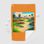 Waterverf golfbaan Utopia Golfhanddoek (Insitu)