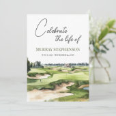 Waterverf golfbaan viering van het leven kaart (Staand voorkant)
