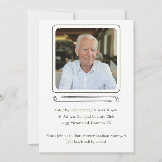 Waterverf golfbaan viering van het leven kaart (Achterkant)