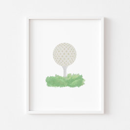 Waterverf golfbal poster