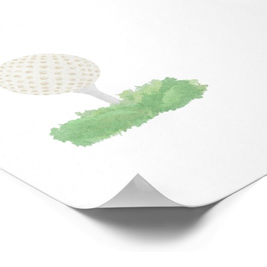 Waterverf golfbal poster (Hoek)