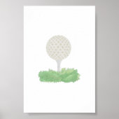 Waterverf golfbal poster (Voorkant)
