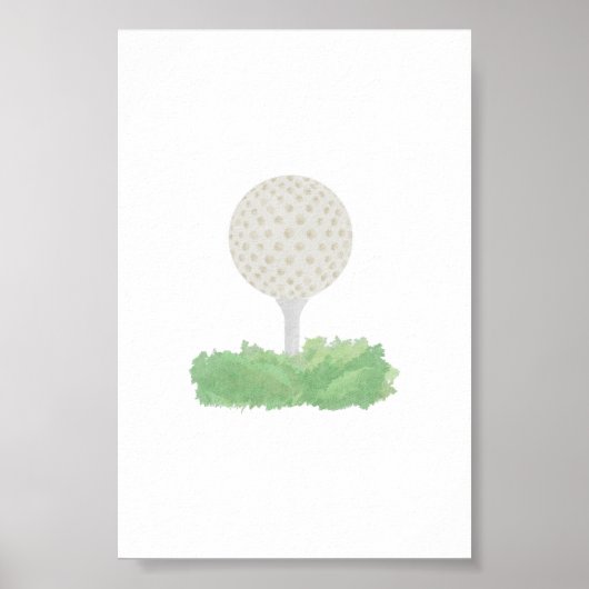 Waterverf golfbal poster (Voorkant)