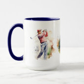 Waterverf Golfer Mok (Links)