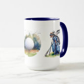 Waterverf Golfer Mok (Voorkant rechts)