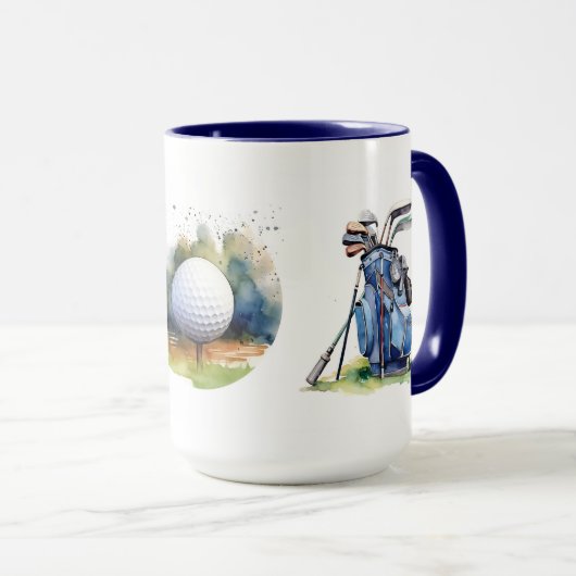 Waterverf Golfer Mok (Voorkant rechts)