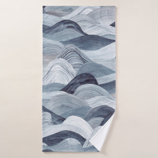 Waterverf golfpatroon. Naadloze achtergrond. Grijs Badhanddoek