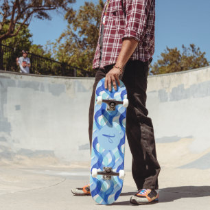 Waterverf Golfpatroon Oceaanstroom Persoonlijk Skateboard