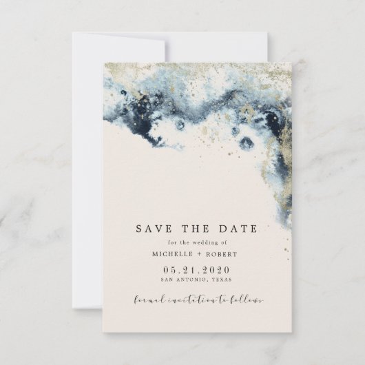 Waterverf golft minimalistische foto sparen de dat kaart (Voorkant)