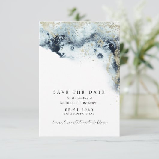 Waterverf golft minimalistische foto sparen de dat kaart (Staand voorkant)