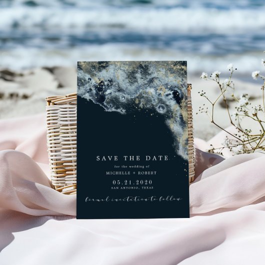 Waterverf golft minimalistische foto sparen de dat kaart