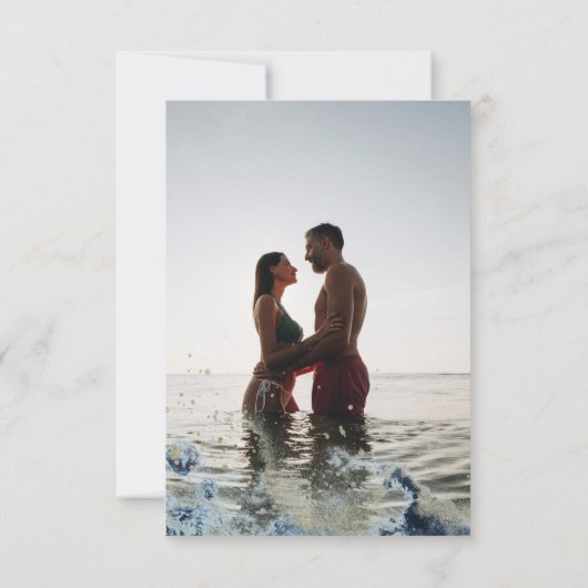 Waterverf golft minimalistische foto sparen de dat kaart (Achterkant)