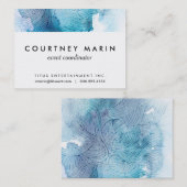 Waterverf golft oceaanblauw paars geschilderd visitekaartje (Voorkant / Achterkant)