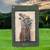 Waterverf Golftassen Monogram Custom Golfhanddoek
