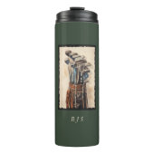 Waterverf Golftassen Monogram Custom Thermosbeker (Voorkant)