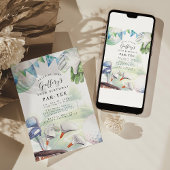 Waterverf golfthema verjaardagsfeestuitnodiging kaart