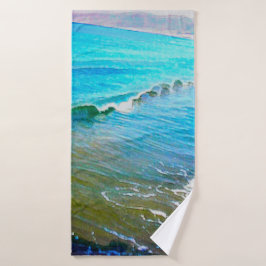 Waterverf golven badhanddoek