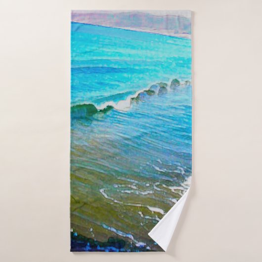Waterverf golven badhanddoek (Badhanddoek)