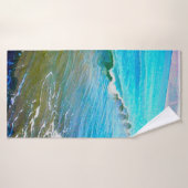 Waterverf golven badhanddoek (Badhanddoek)