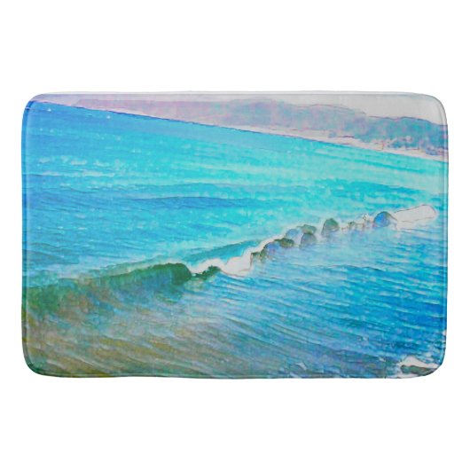 Waterverf golven  badmat (Voorkant)