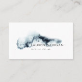 Waterverf golven blauw minimalistisch Visitekaartj Visitekaartje (Voorkant)