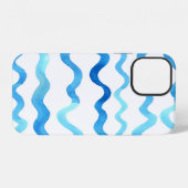 Waterverf golven: Blauw turquoise naadloos. iPhone Hoesje (Achterkant horizontaal)