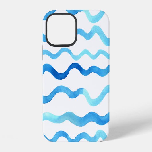 Waterverf golven: Blauw turquoise naadloos. iPhone Hoesje (Achterkant)