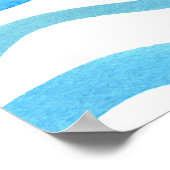 Waterverf golven: Blauw turquoise naadloos. Poster (Hoek)