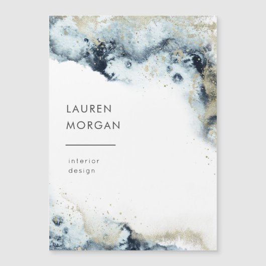 Waterverf golven en zand magnetisch Visitekaartje (Voorkant)