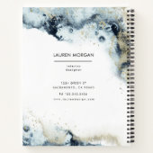 Waterverf golven en zand monogram notitieboek (Achterkant)