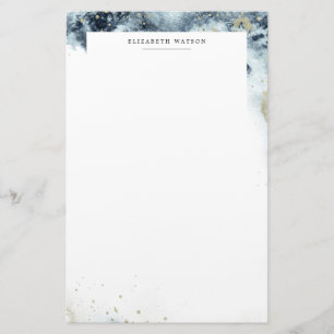 Waterverf Golven en zand Monogram Stationery Briefpapier