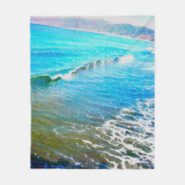Waterverf golven fleece deken