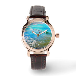 Waterverf golven horloge