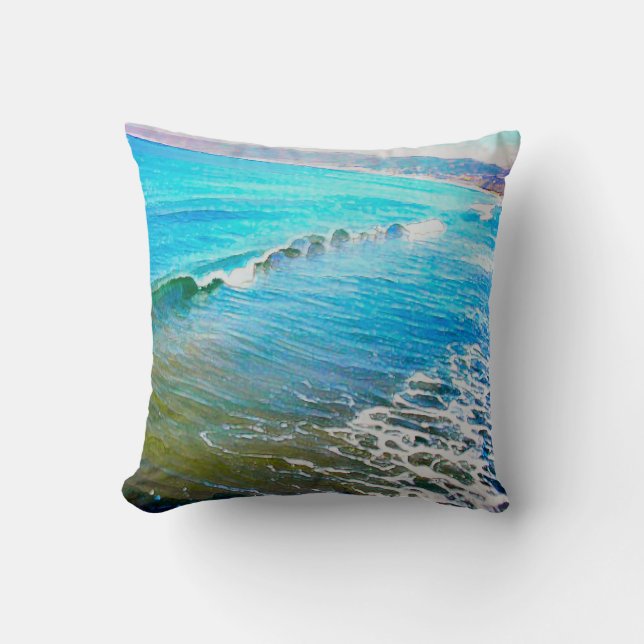 Waterverf golven  kussen (Voorkant)