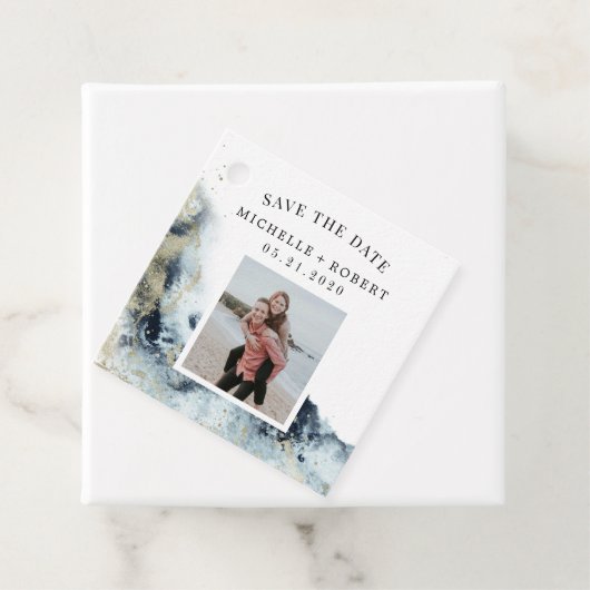 waterverf golven kust save the date foto bedankjes labels (In situ)